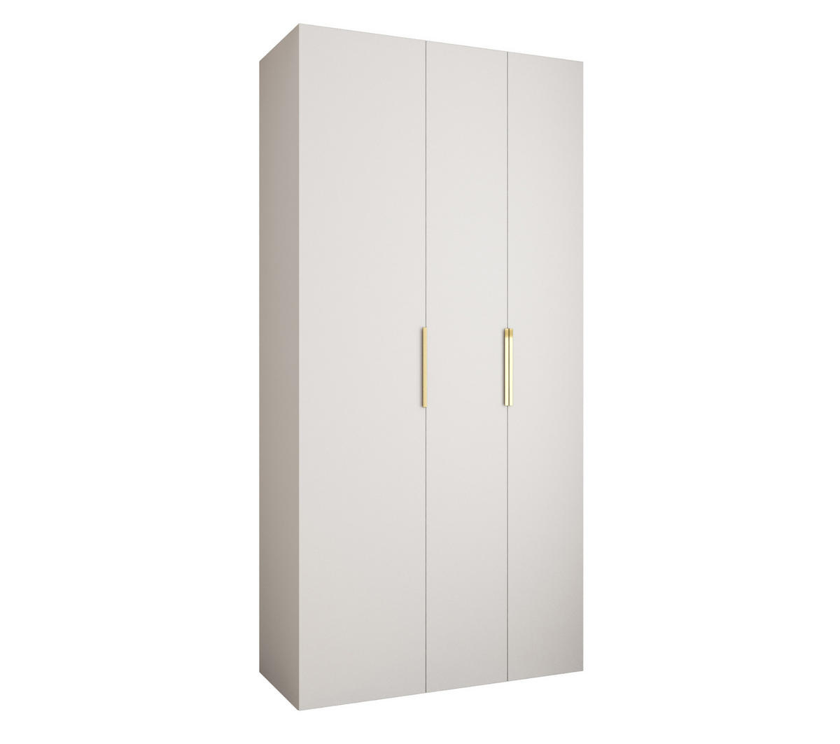 DREHTÜRENSCHRANK 245,5/120/40 3-türig - Goldfarben/Weiß, Holz/Metall (120/245.5/40cm) - Abiks Möbel