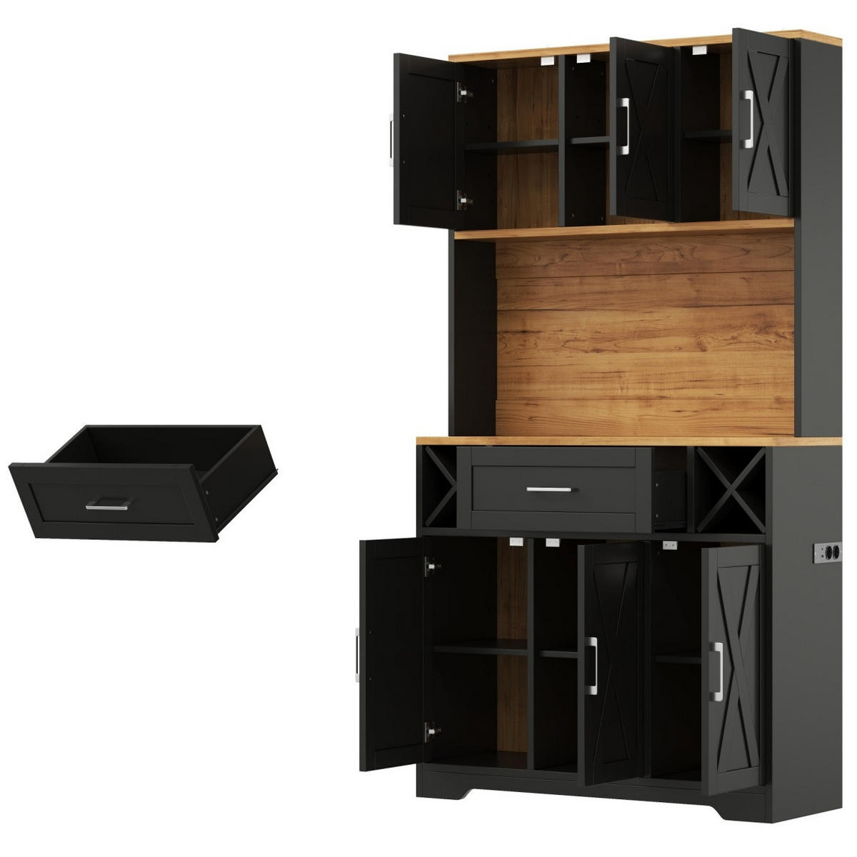 GESCHIRRSCHRANK Naturfarben 105/40/180 - Naturfarben, Holzwerkstoff (105/180/40cm)