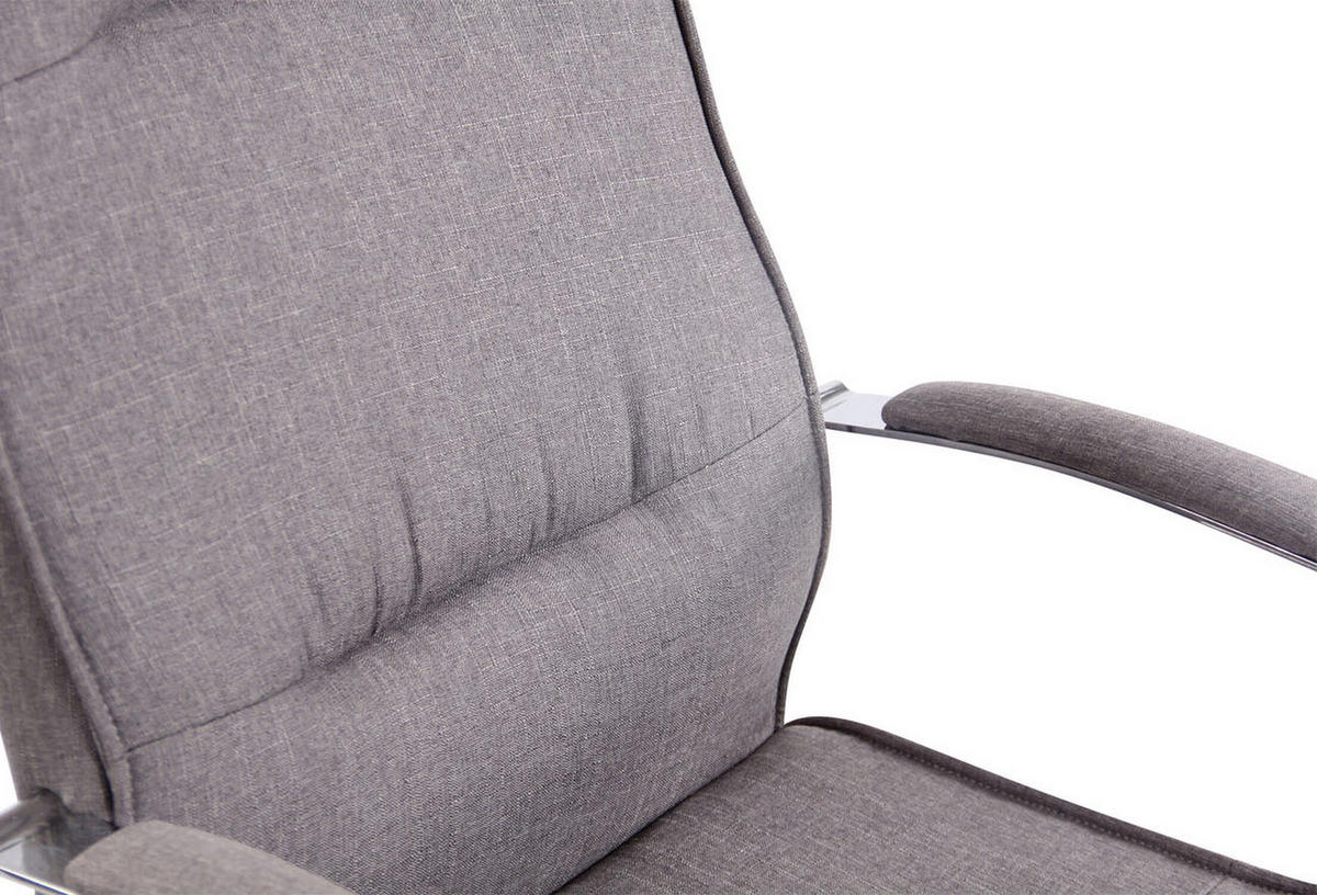 BÜROSTUHL Portofino, Stoff mit Massagefunktion Grau - Grau, Textil/Metall (63/124/72cm) - TPFLiving