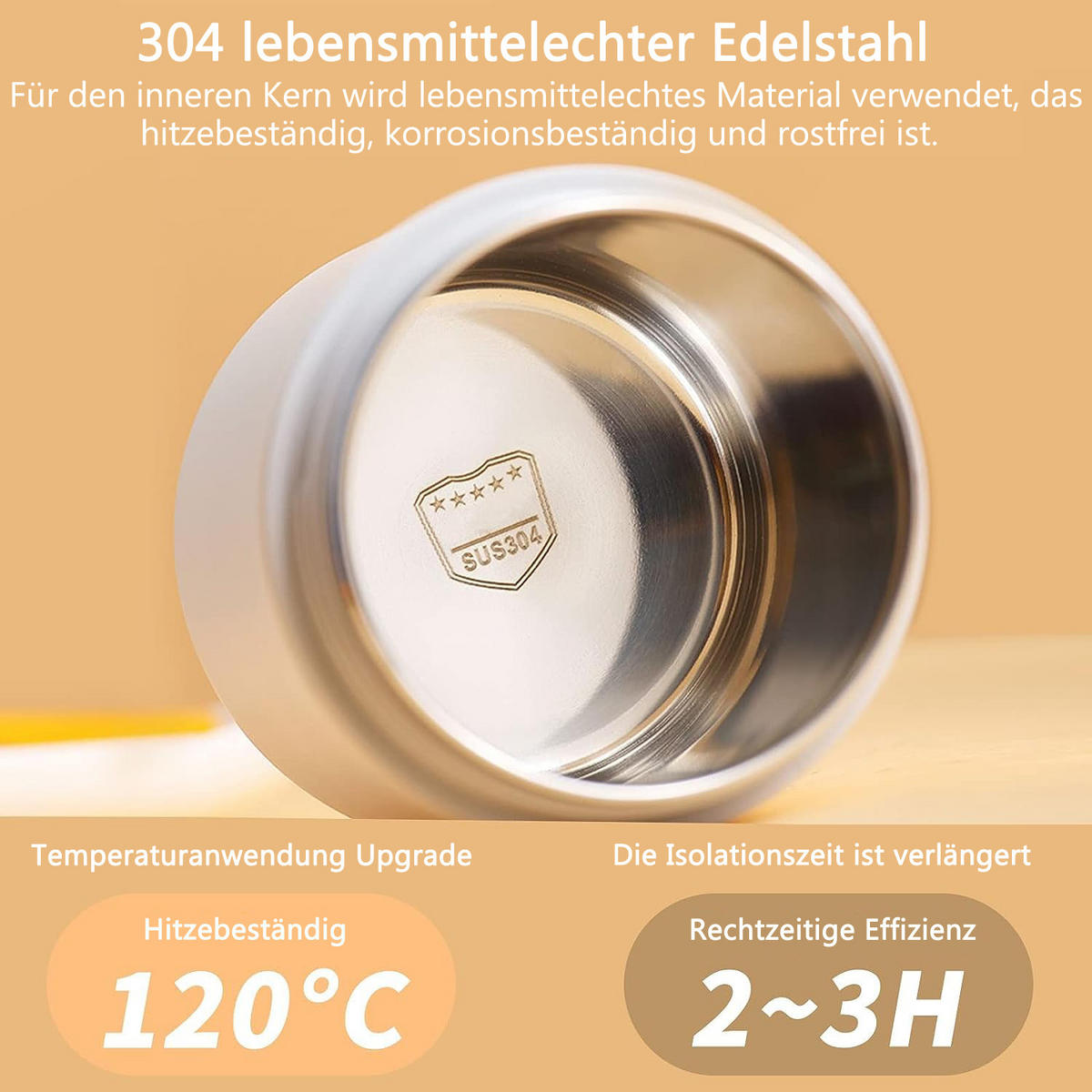 THERMOBEHÄLTER 0.68L Auslaufsicher - Ecru, Kunststoff (0.68L) - Kaket