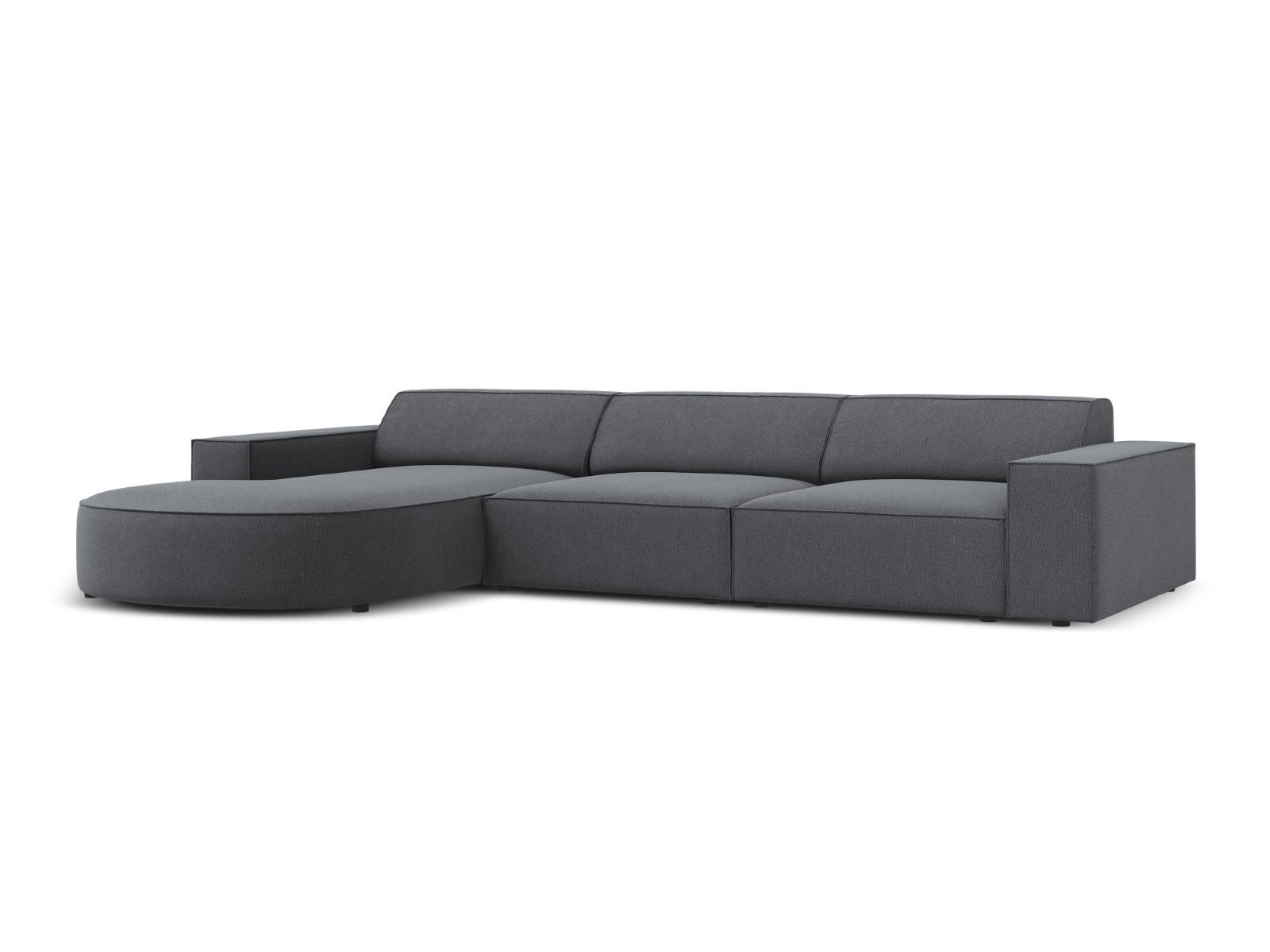 ECKSOFA links Jodie aus strukturiertem Stoff dunkelgrau 4 Sitzplätze - Dunkelgrau, Textil (166/284cm) - Micadoni