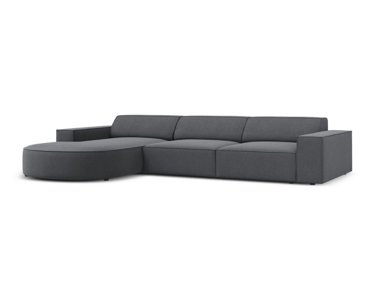ECKSOFA links Jodie aus strukturiertem Stoff dunkelgrau 4 Sitzplätze - Dunkelgrau, Textil (166/284cm) - Micadoni
