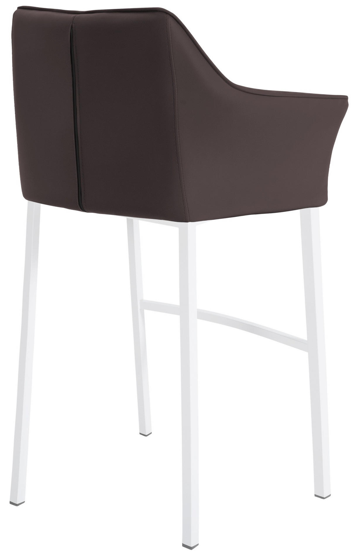 BARHOCKER Lederlook Braun - Weiß/Braun, Textil/Metall (64/110/48cm) - CLP