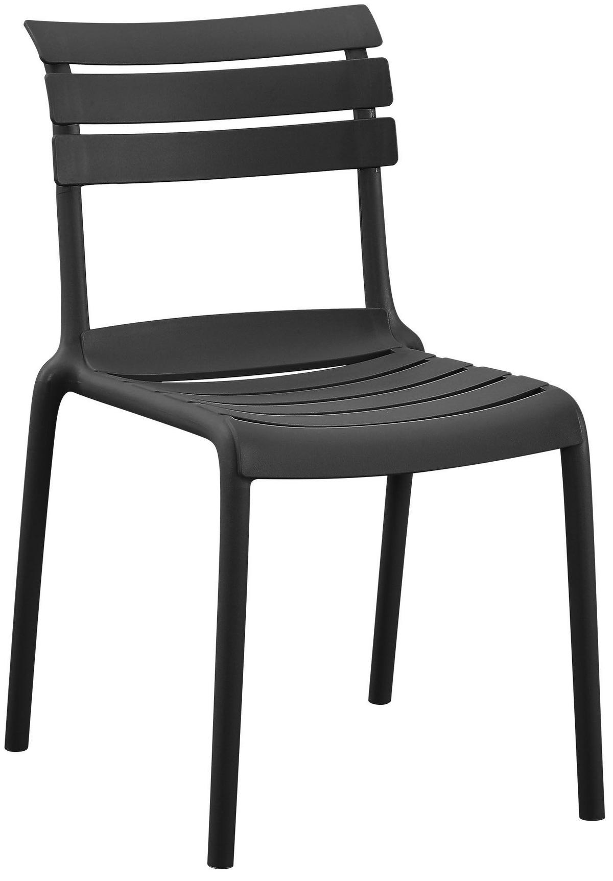 GARTENMÖBEL-SET Klara 4 Stühle 190x190x82cm Kunststoff Schwarz Balkonset - Schwarz, Kunststoff - DELUKE