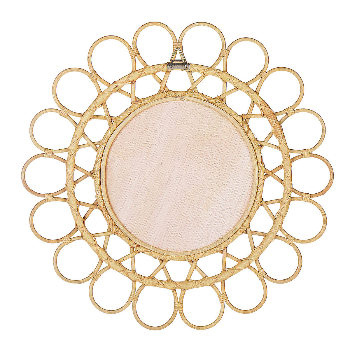 WANDSPIEGEL Rattan natürlich Sonnenform 60 cm Babai - Beige/Naturfarben, Naturmaterialen (60/60/3cm) - Beliani