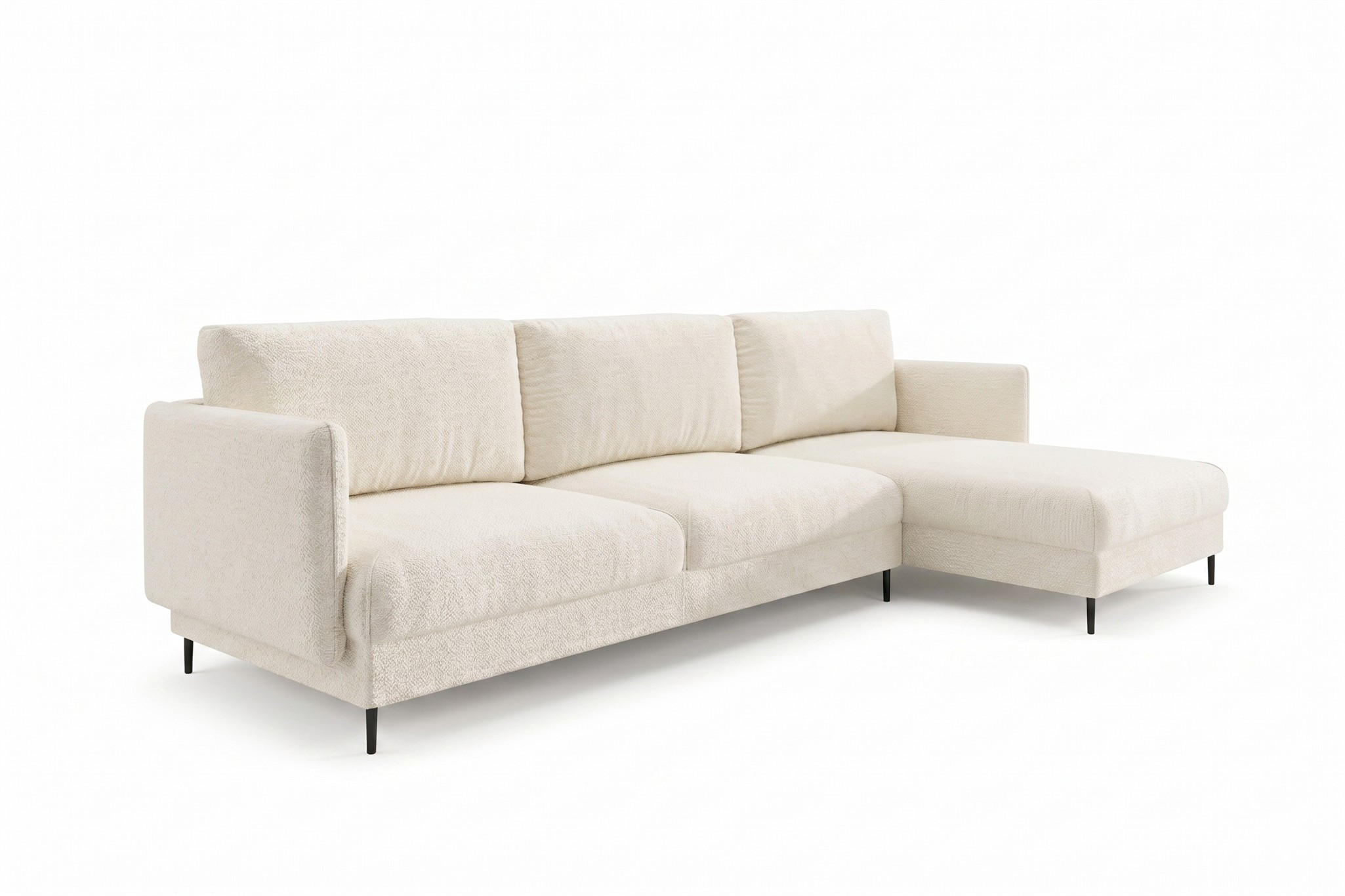 ECKSOFA Helmer Max In Stoff Vibe - Creme, Holzwerkstoff/Textil (323/164cm) - Fun Möbel