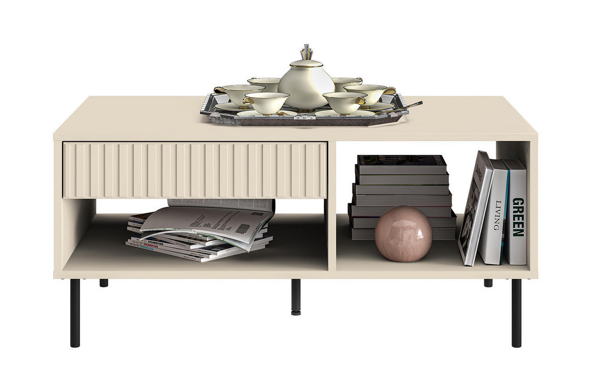 COUCHTISCH Sophie kaschmir matt 100 / 60 / 45cm - Braun, Holz/Holzwerkstoff (60/100/45cm) - Feldmann-Wohnen