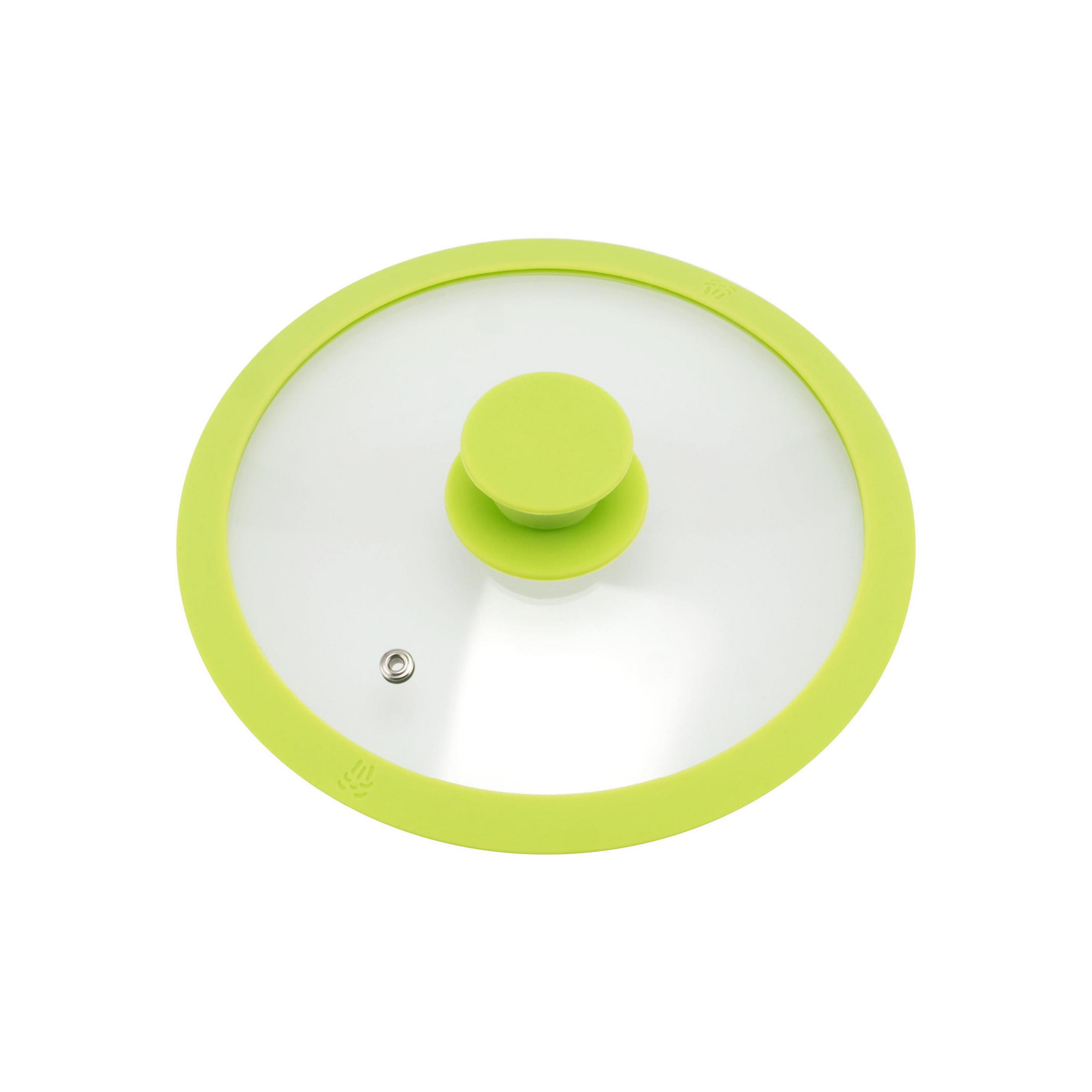 GLASDECKEL mit Silikonrand 20 cm grün - Grün, Glas (20/20/4cm) - bremermann