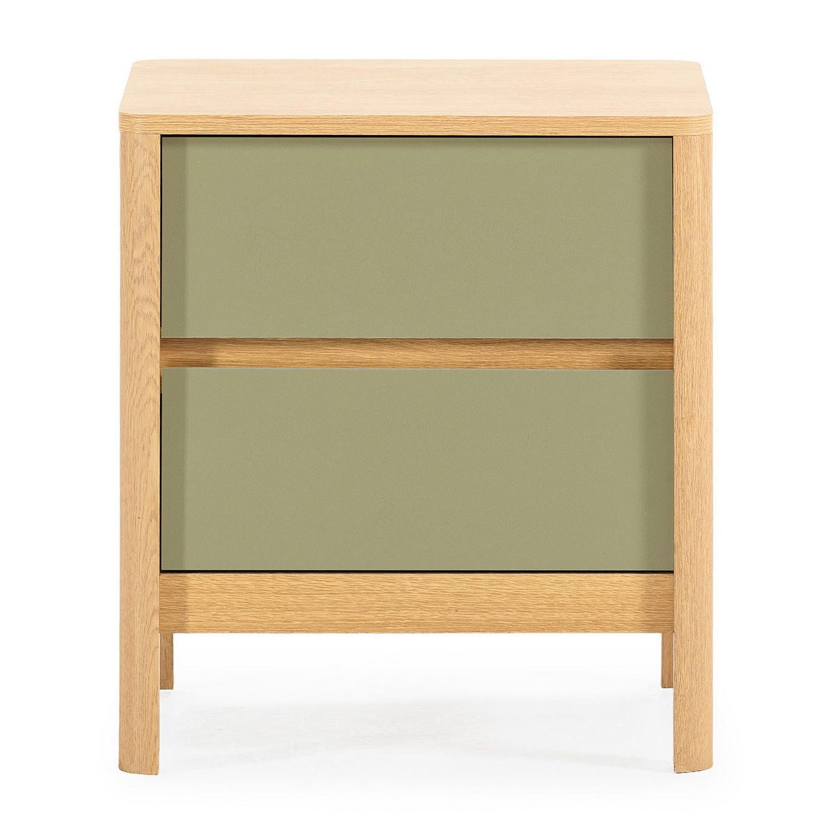 NACHTTISCH Nassau 2 schubladen Eichenfarbe/grün - Grün, Holzwerkstoff (45/50/40cm) - VS Venta-stock