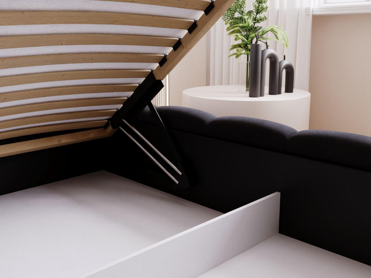 POLSTERBETT Cloud low 160x200 Schwarz - Schwarz, Textil (160/200cm) - Graingold