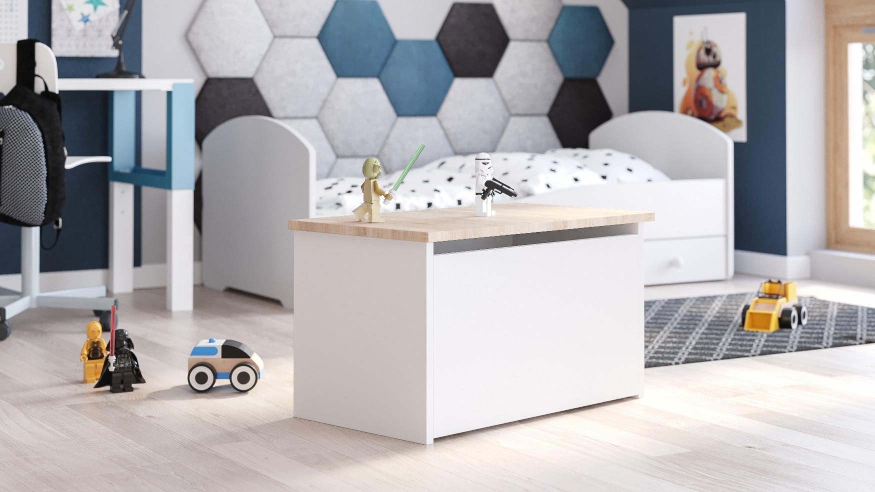 SPIELZEUGTRUHE Daria - Weiß, Holzwerkstoff (73/40cm) - RAUMHIRSCH FURNITURE