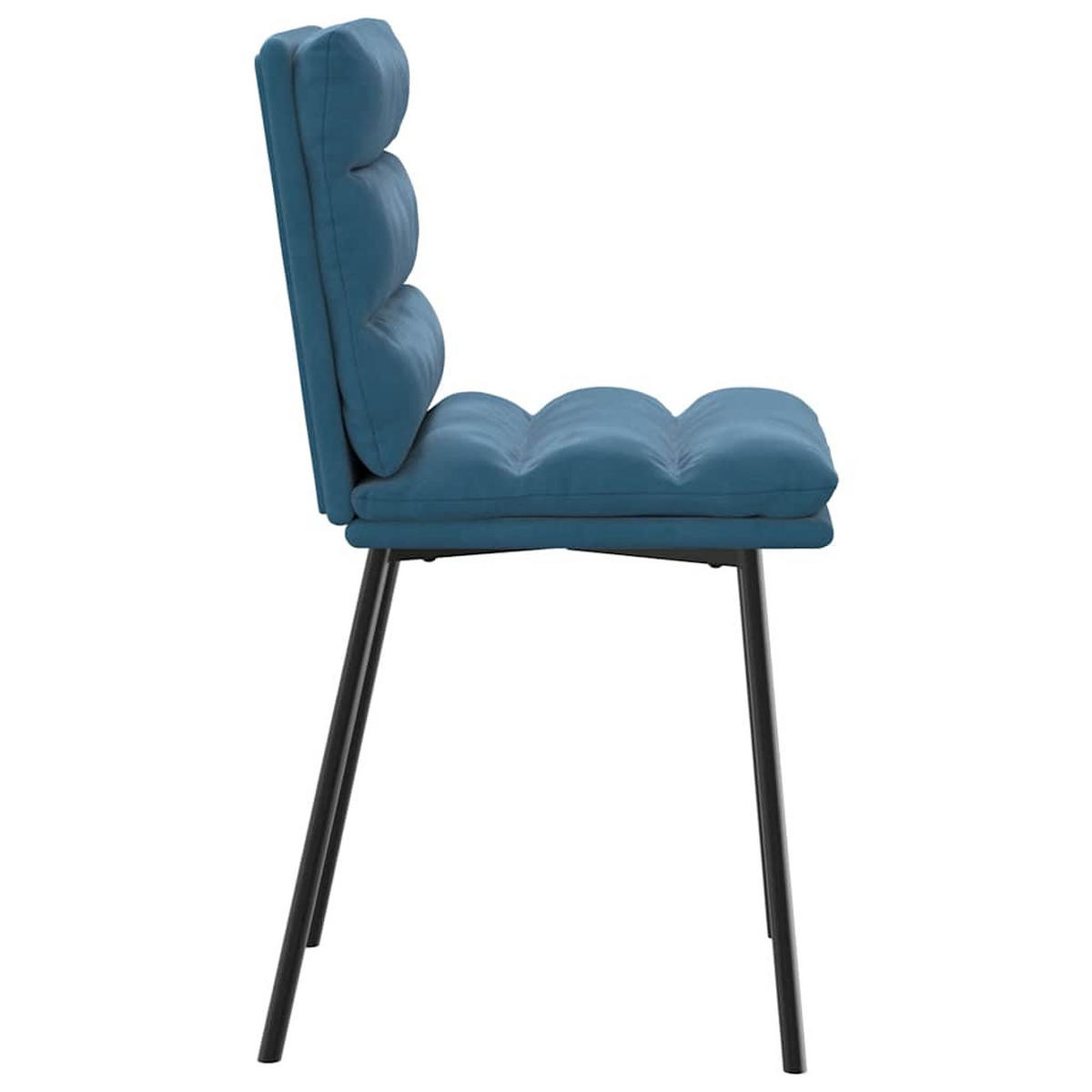 ESSZIMMERSTÜHLE 2 Stk. Blau Samt 45*54*83cm - Blau, Metall (45/83/54cm) - ZMH