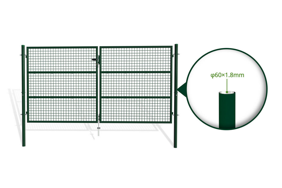 ZAUNTOR Olga Grün 3m H.150cm - Grün, Metall (306/156cm) - Casanoov