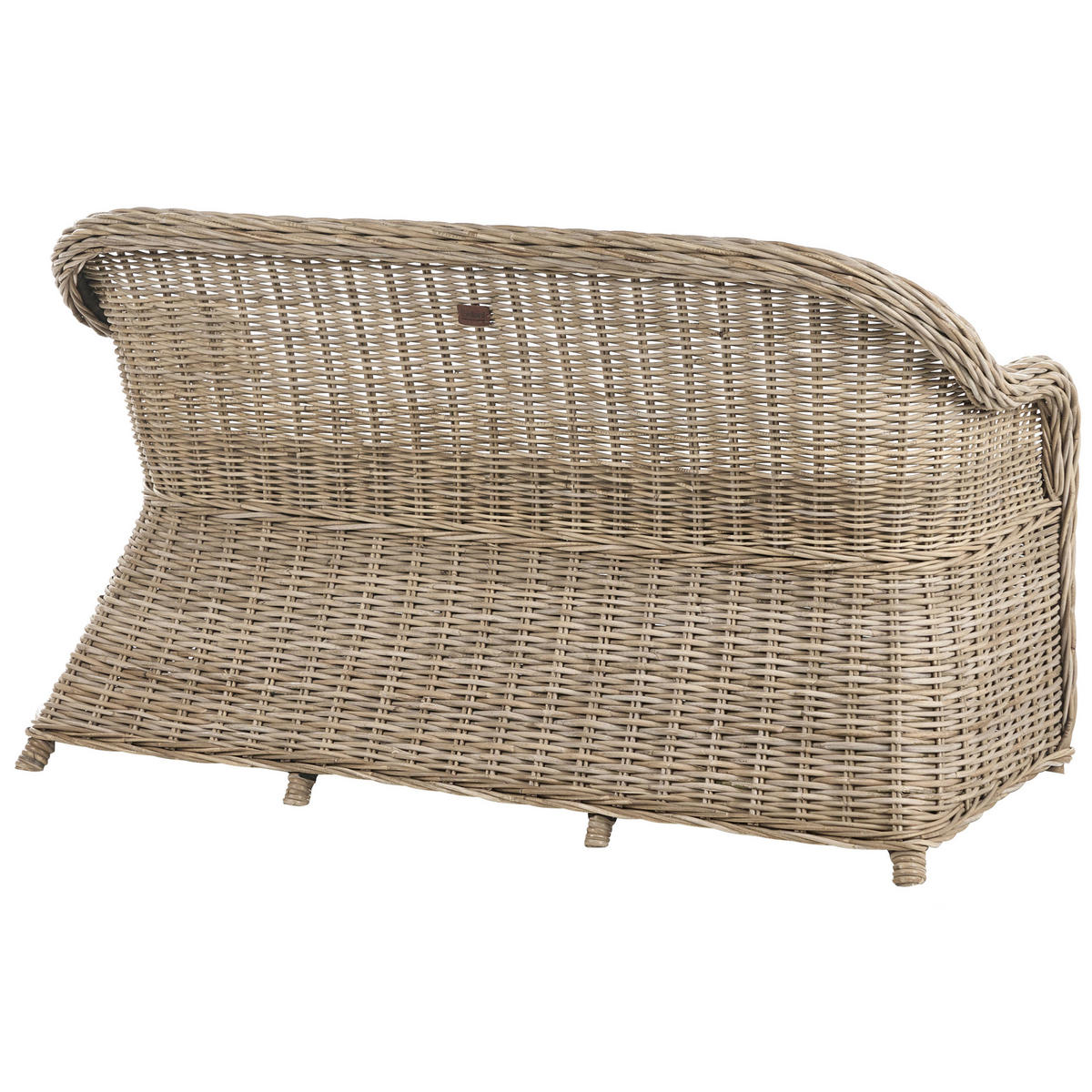 GARTENSOFA 2.5-Sitzer mit Ottomane Naturfarben Susua - Naturfarben/Weiß, Naturmaterialen (150/87/69cm) - Beliani