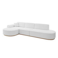 ECKSOFA Ottomane Links MARI-L2-v1 - 328x171x83 cm Weiß Bouclé - Weiß, Holzwerkstoff/Textil (328/171cm) - ALTDECOR