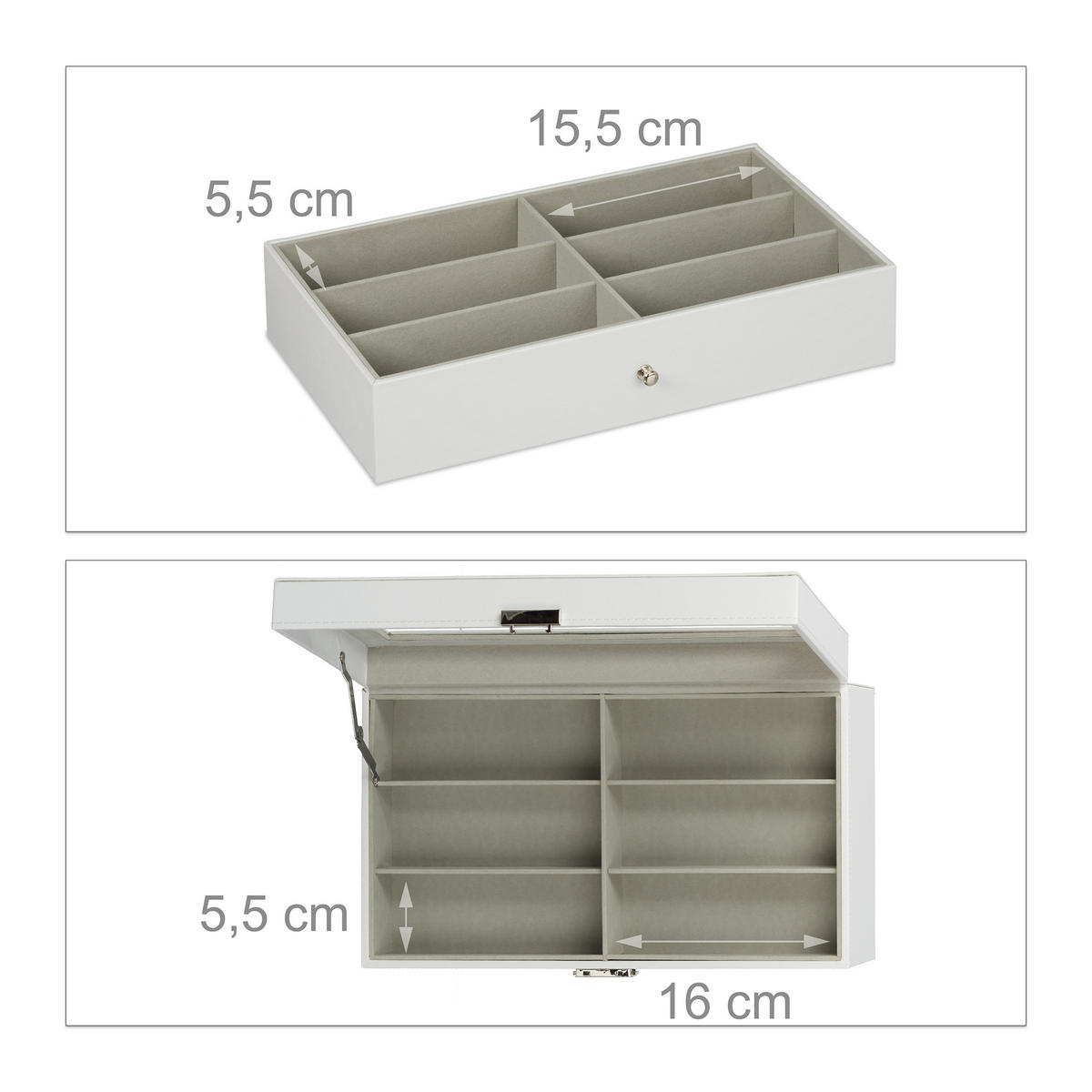 BRILLENBOX - Multicolor, Glas/Kunststoff (33.5/15.5/19.5cm) - Relaxdays