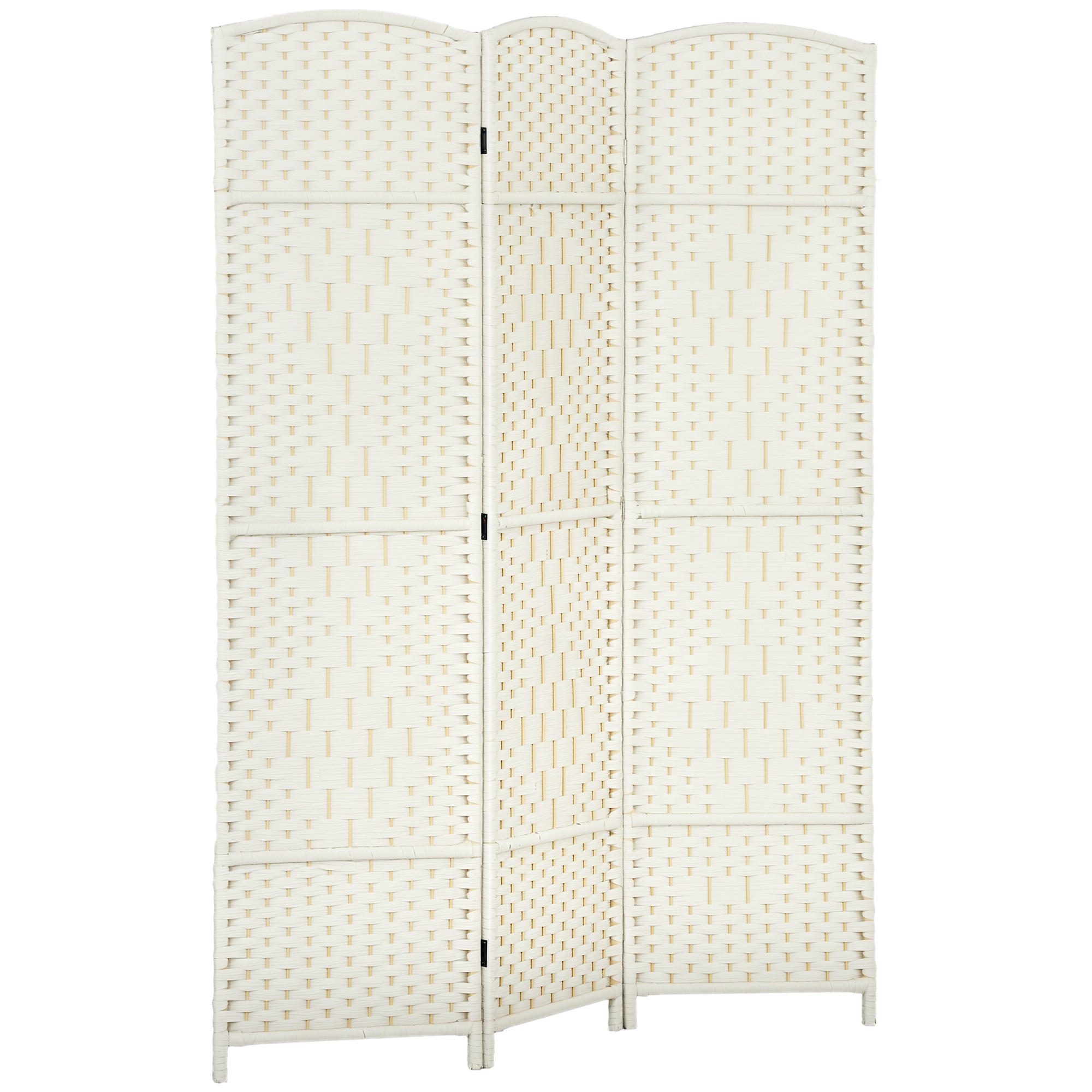 PARAVENT DE-14302 3-teilig, klappbar 135x180 cm Weiß - Weiß, Kunststoff (135/180/1.7cm) - ComfortXL
