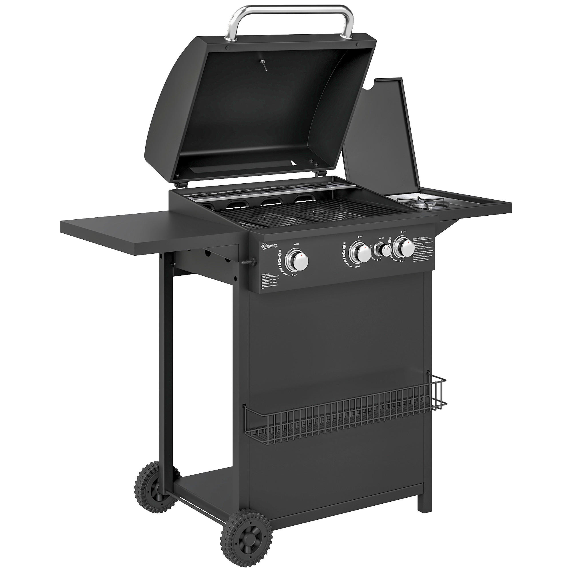 GASGRILL schwarz - Brombeere, Metall (123/98/58cm)