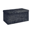 SITZBANK Faltbar mit Samtbezug 76/38/38 cm (Schwarz) - Schwarz, Karton (38/38/76cm) - Intirilife