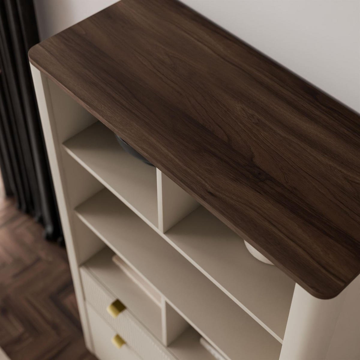 REGAL AUTUMN 2D1S mit Schublade, Kaschmir / Nussbaum - Beige, Holzwerkstoff (90/163/40cm) - Lookway