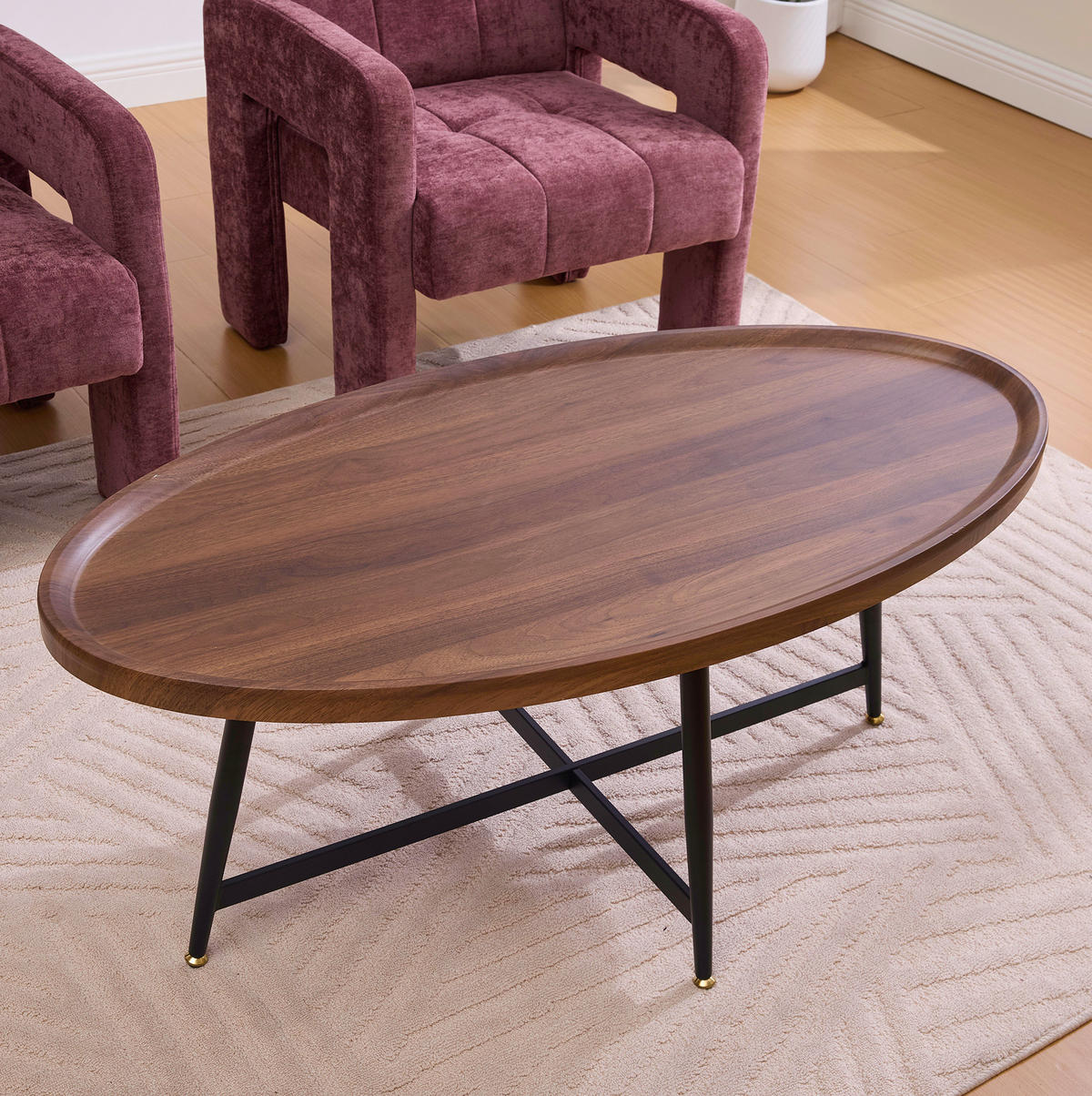 KONFERENČNÍ stolek 110/55/45 cm hnědá z MDF s kovovou konstrukcí - hnědá, kompozitní dřevo (110/55/45cm) - OKWISH