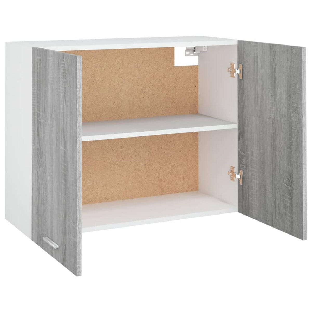 KÜCHENOBERSCHRANK Lyon mit 2 Türen 80/31/60 cm aus Holzwerkstoff Grau Sonoma Dekor - Silbereichenfarben, Holz (80/60/31cm) - vidaXL