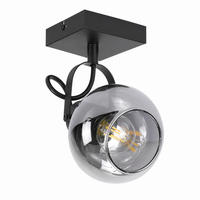 DECKENSTRAHLER Thromel 11/11/17 cm - Schwarz, Glas/Metall (11/11/17cm) - ZMH