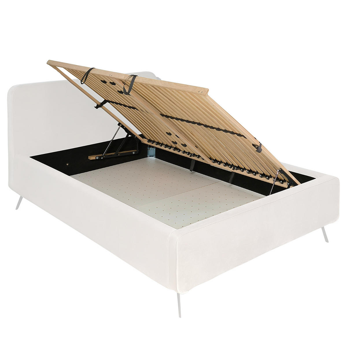 POLSTERBETT - Webstoff - Grau, Textil (140/200cm) - home24