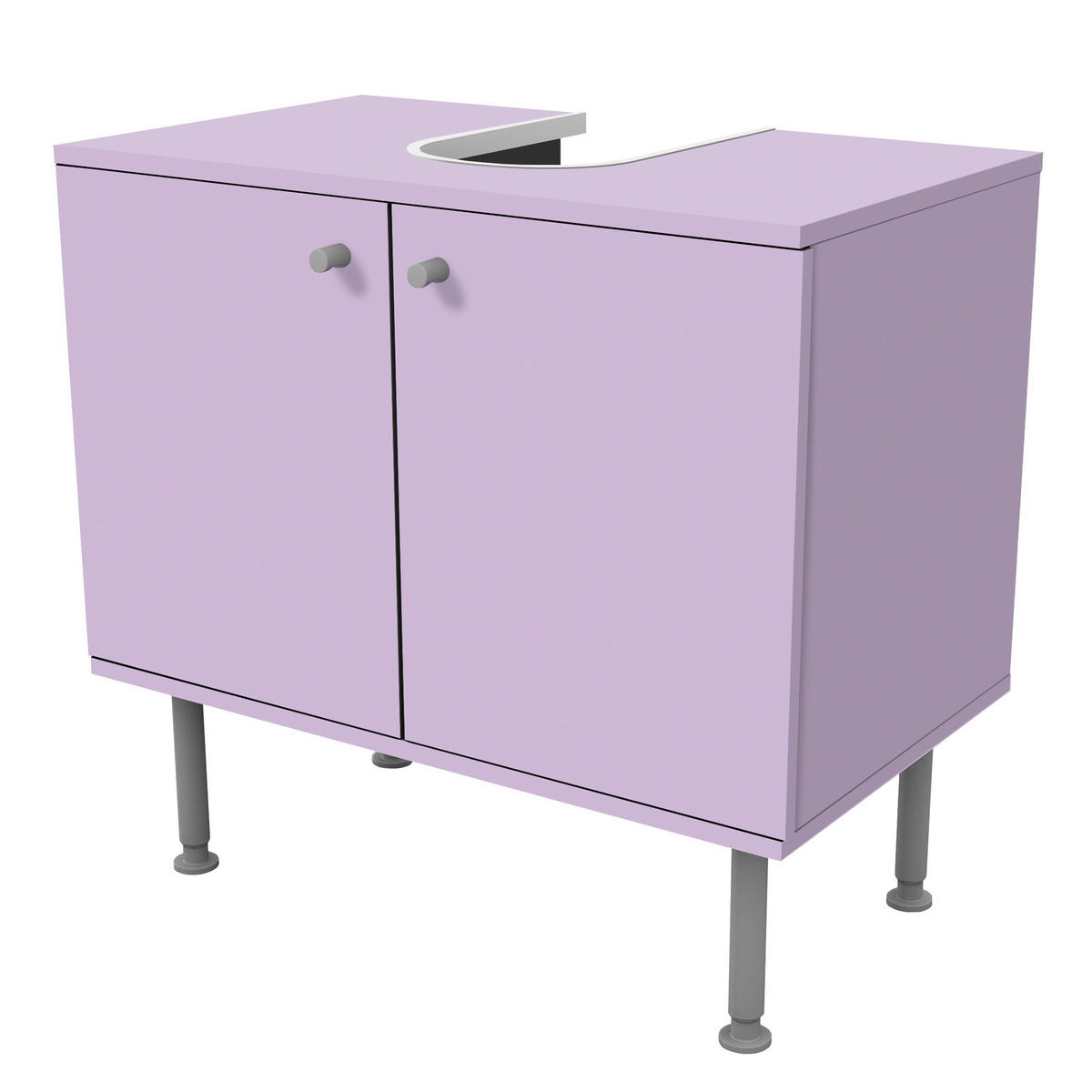 WASCHBECKENUNTERSCHRANK Colour Lavender 60/55/35 cm - Violett, Holzwerkstoff (60/55/35cm) - Bilderwelten