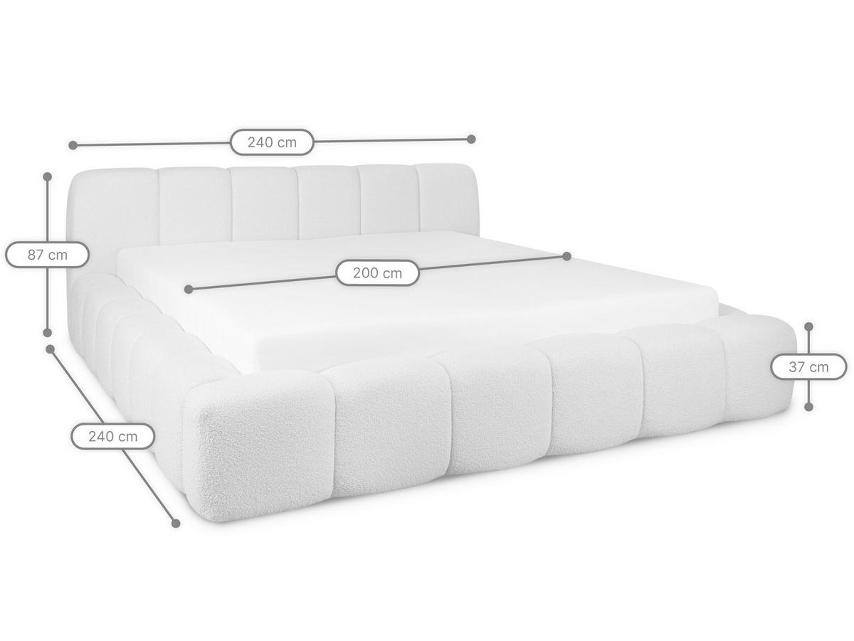 POLSTERBETT Ariana Hellbeige 200/200 cm Boucle mit Bettkasten - Beige, Holz/Textil (200/200cm) - wonello