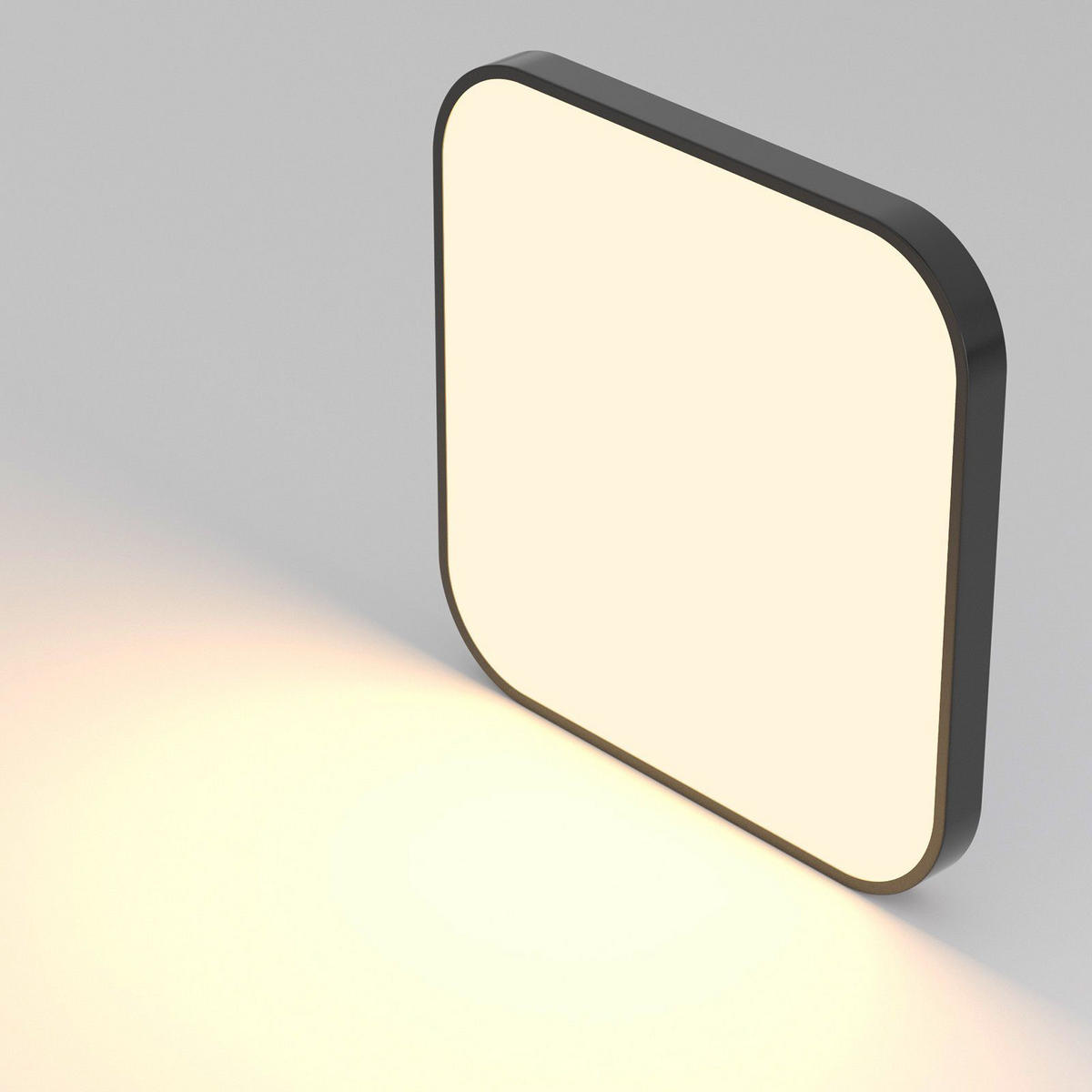 LED-DECKENLEUCHTE Leipzig 3000K-Warmweiß 27/27/3 cm - Schwarz, Kunststoff (27/27/3cm) - Nettlife