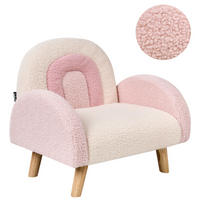 KINDERSESSEL Regenbogen Bouclé Pastellrosa Ombo - Pink, Textil (52/46/46cm) - Beliani
