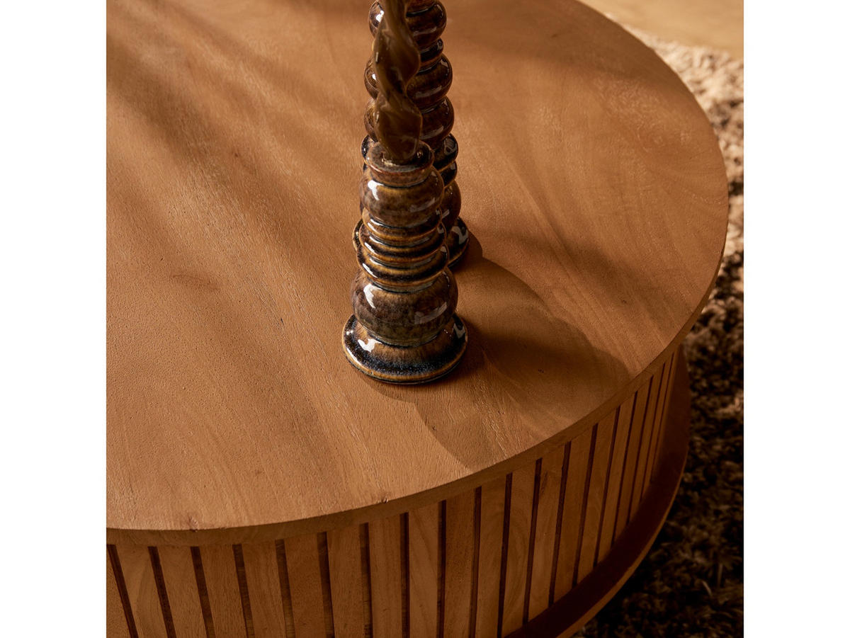 COUCHTISCH Dimora Mangoholz Durchmesser 80 cm Natur - Naturfarben, Holz (80/80/40cm)