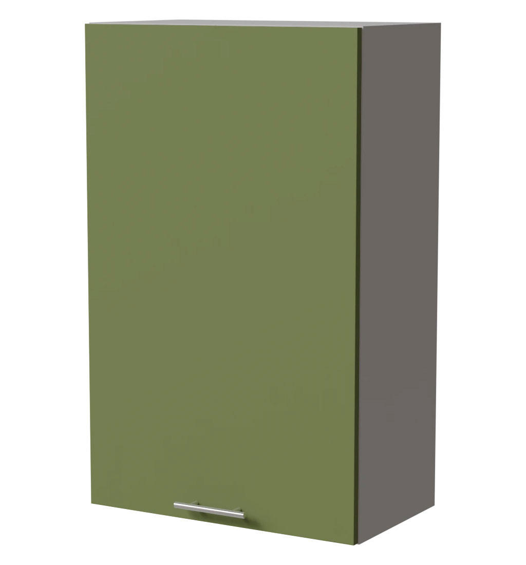 HÄNGESCHRANK Brerra W4/60/1 Grau / RAL 6025 farngrün Matt 60 / 32,5 / 96cm - Grau/Grün, Holz/Holzwerkstoff (60/96/32.5cm) - Feldmann-Wohnen