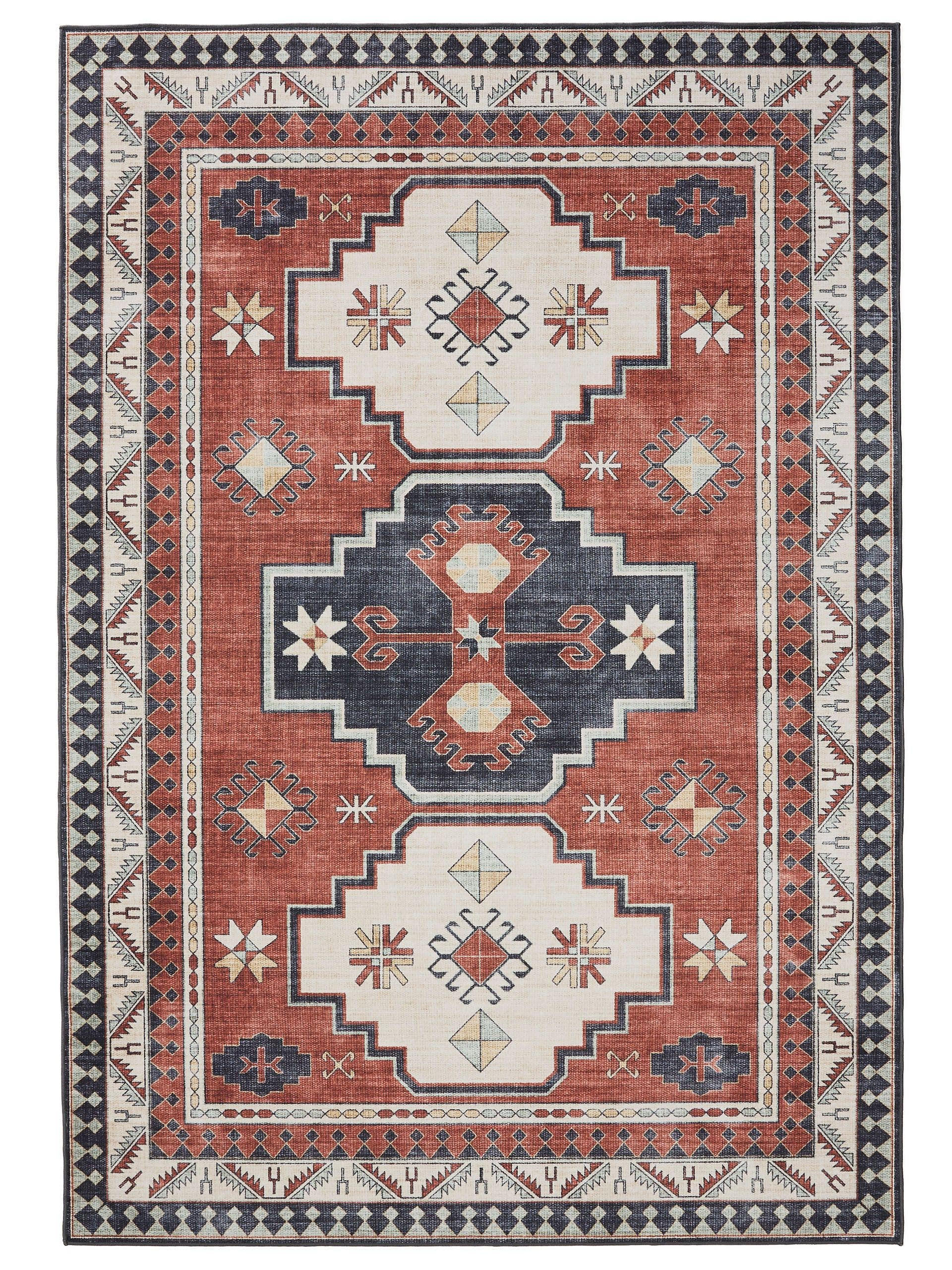 VINTAGE-TEPPICH George waschbar 120x170 cm - Blau/Multicolor, Kunststoff (120/170cm) - benuta
