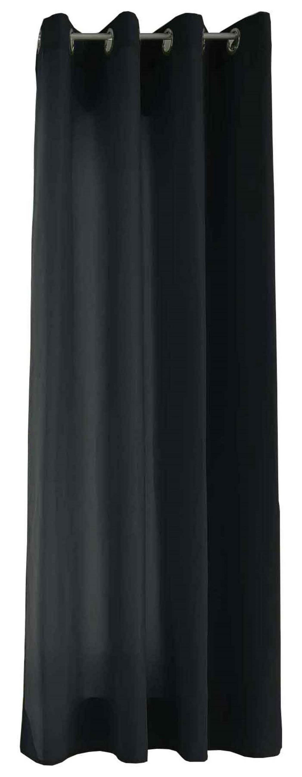 VORHANG BERLIN HxB 145x140cm Schwarz - Schwarz, Textil (140/145cm) - Gardinenbox