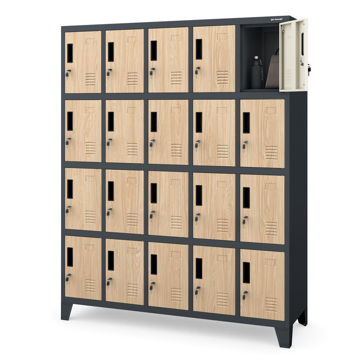 ARBEITSSCHUTZ-SPINDSCHRANK ROBERT 172x136x45 cm - Anthrazit/Sonoma Eiche, Metall (136/172/45cm) - Jan Nowak