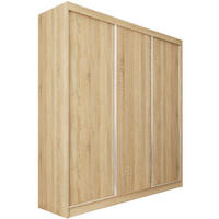 SCHWEBETÜRENSCHRANK Mario 240/216/61 eiche Sonoma - Sonoma Eiche, Holzwerkstoff (240/216/61cm) - Beautysofa