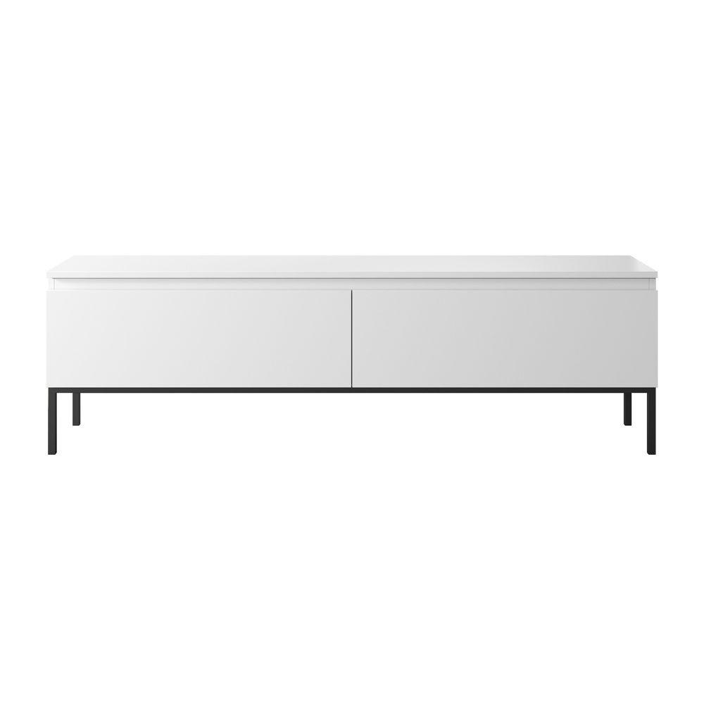 TV-SCHRANK Bemmi Weiß mit schwarzen Beinen, 150 cm - Schwarz/Weiß, Holzwerkstoff/Metall (150/46/32cm) - Selsey