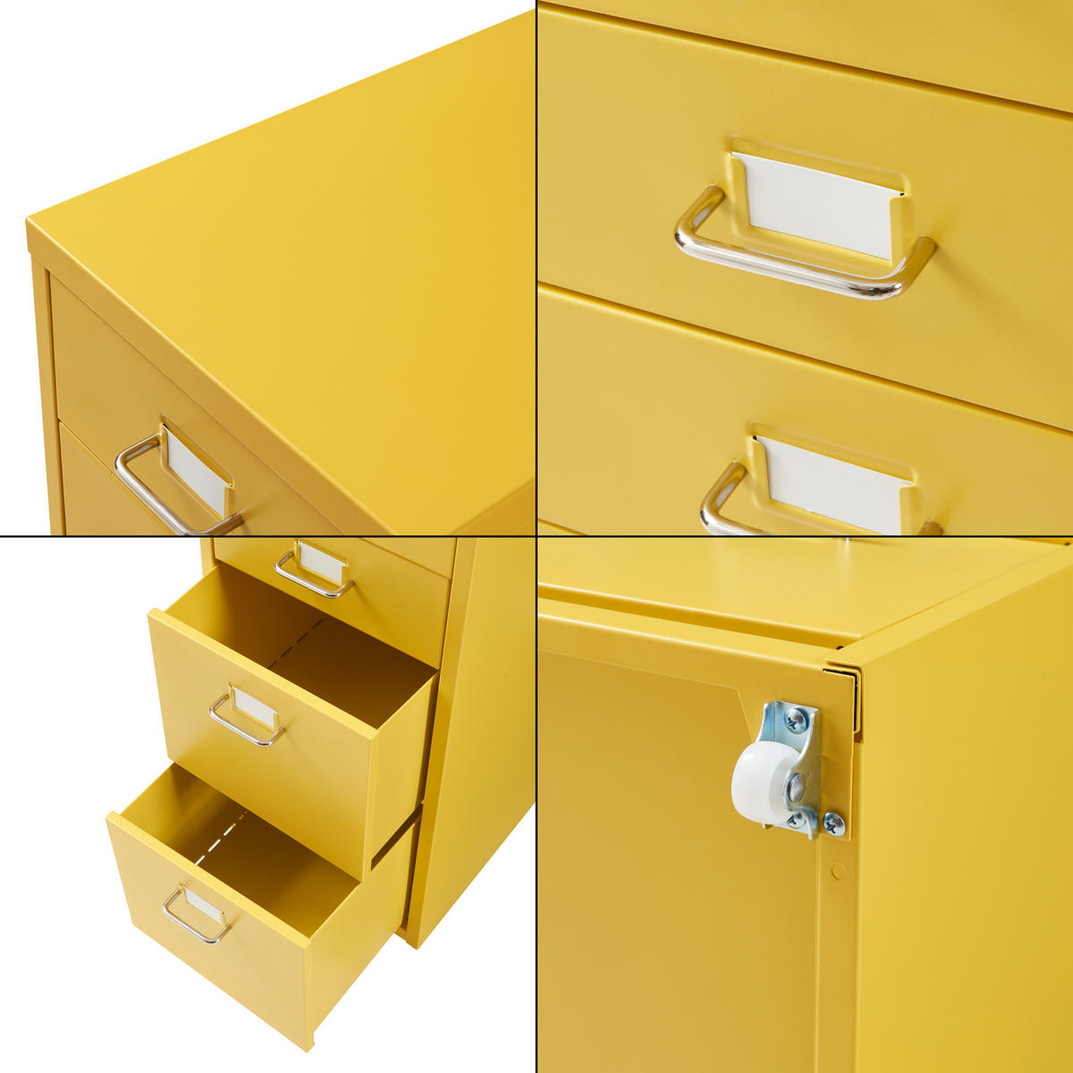 ROLLCONTAINER Kökar - Gelb, Metall (28/109/41cm) - [en.casa]