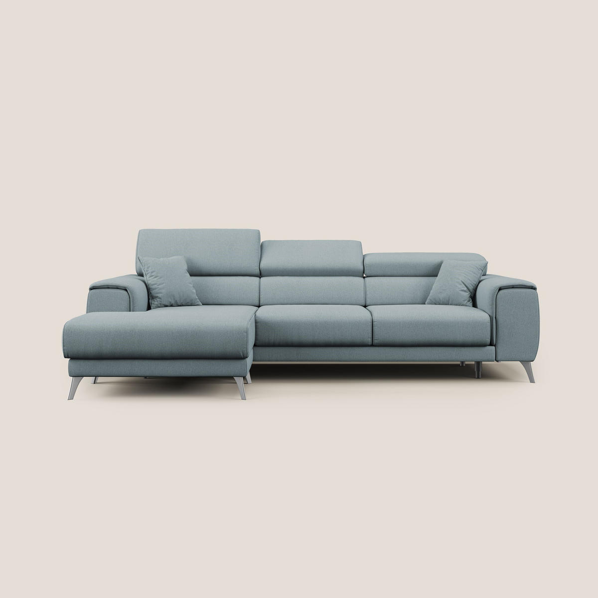 ECKSOFA LINKS Fusion - Hellblau, Textil (260/102cm) - Divani.store