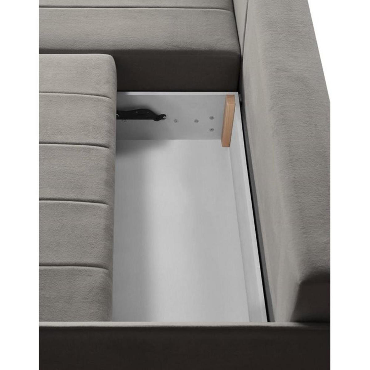 ECKSCHLAFSOFA Capri cappuccino - Schwarz/Cappuccino, Kunststoff/Textil (223/156cm) - Beautysofa