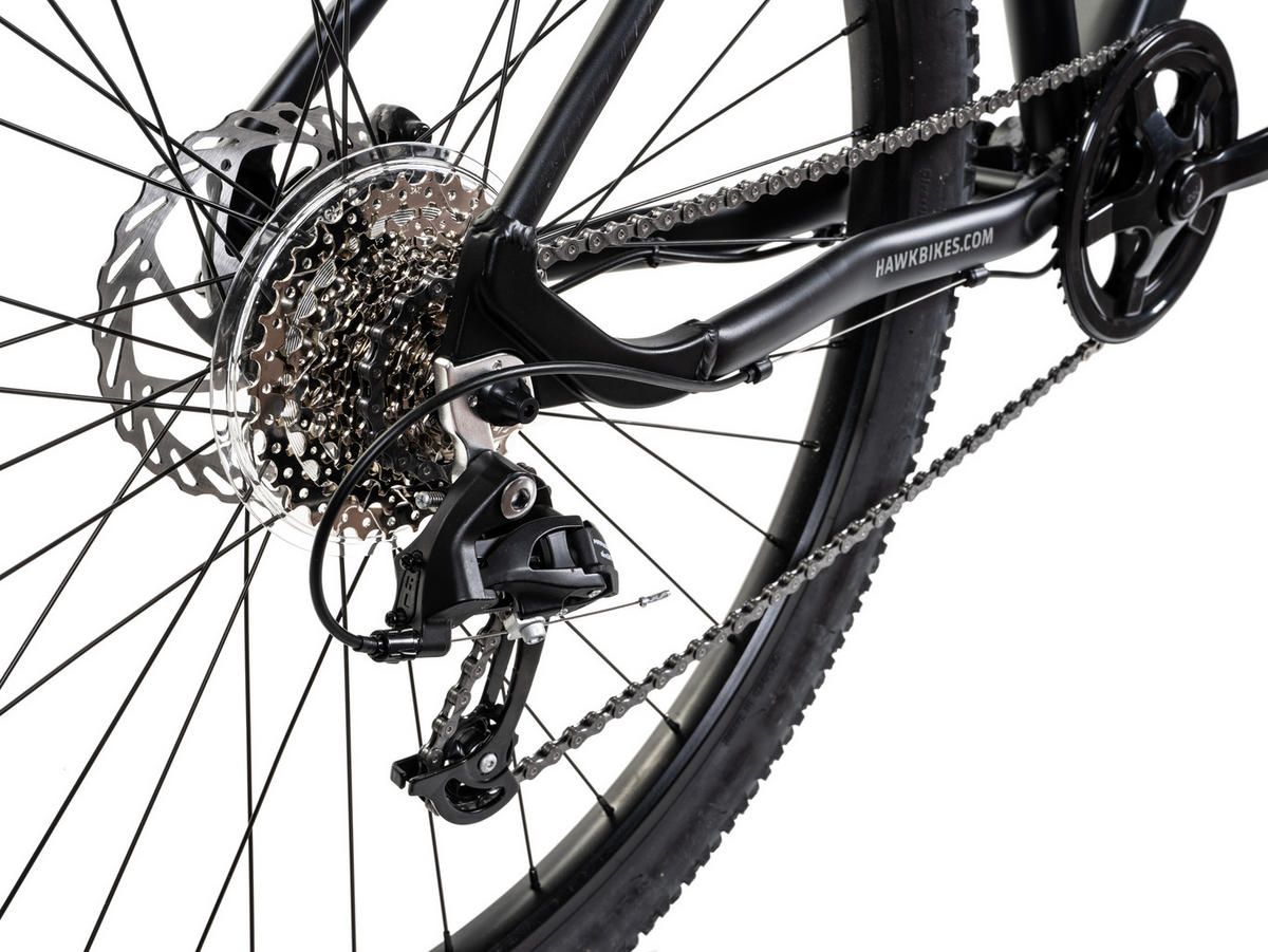 MOUNTAINBIKE Hawk Trail One 29er Black 9 Gang 29 Zoll Gr: S;M;L - Schwarz, Metall (48cm) - Hawk Bikes