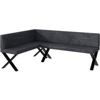 ECKBANK TONI_X - Dunkelgrau, Textil (142/196cm) - Meblini