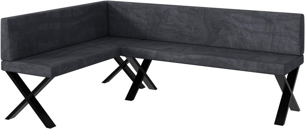 ECKBANK TONI_X - Dunkelgrau, Textil (142/196cm) - Meblini