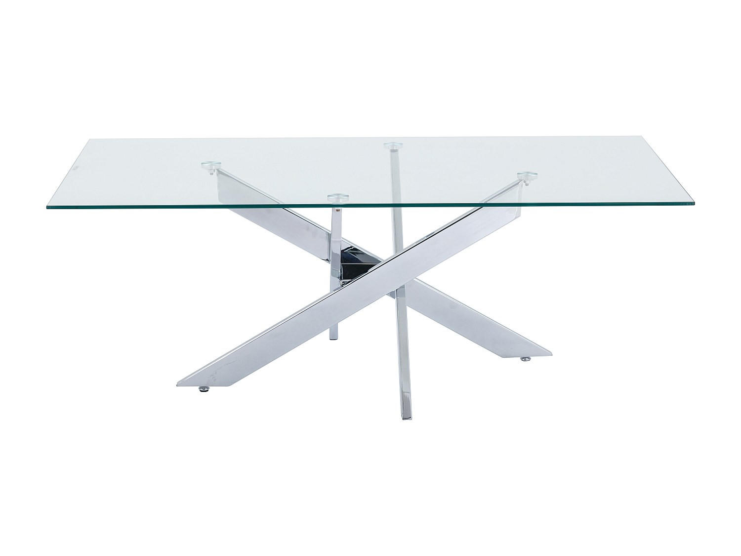 COUCHTTISCH nicht ausziehbar - 120 cmcm x 60 cmcm - Glas - Transparent, Silberfarben - COSIMA - Chromfarben, Glas (60/120/45cm) - Vente-Unique