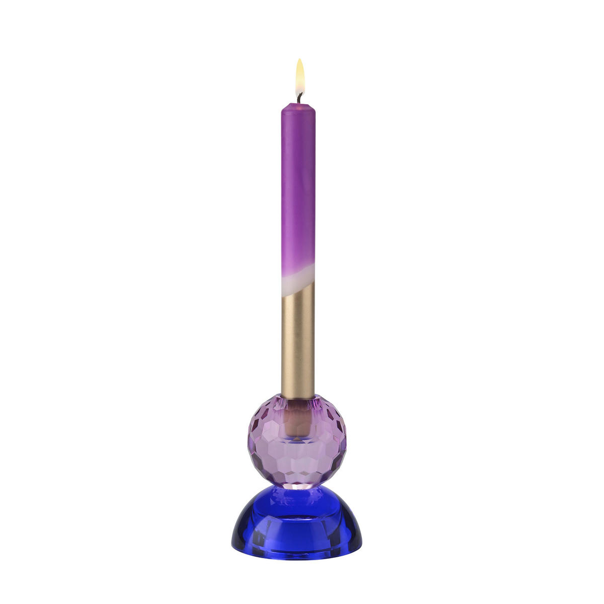 KERZENHALTER Sari Kugel Cabochon, Glas, Flieder / Blau, H 9 cm - Lila, Glas (12/9/9cm) - Gift Company