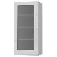 HÄNGESCHRANK Florence W4S/45 Grau / RAL 9003 signalweiß HG 45 / 32,5 / 96cm - Türanschlag links - Weiß Hochglanz/Grau, Holz/Holzwerkstoff (45/96/32.5cm) - Feldmann-Wohnen