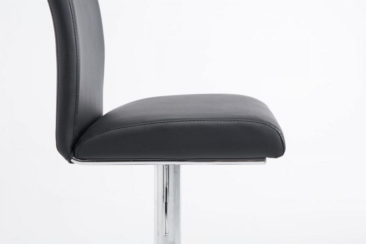 BARHOCKER Lederlook schwarz - Chromfarben/Schwarz, Textil/Metall (38.5/95/47cm) - CLP