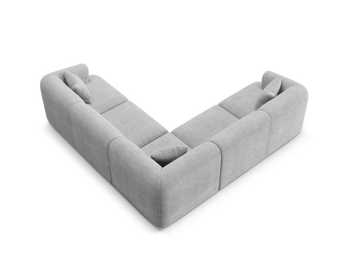 SYMMETRISCHES-MODULARES-ECKSOFA Campi aus Cord silber 6 Sitzplätze - Silberfarben, Textil (255/255cm) - Cosmopolitan Design